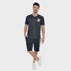 Camisa do Corinthians Fitness Punho e Gola Retilíneo Coimbra - Masculina - Foto 1