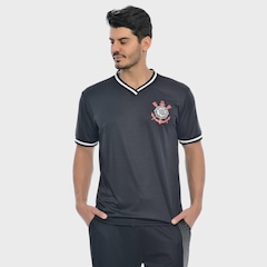 Camisa do Corinthians Fitness Punho e Gola Retilíneo Coimbra - Masculina - Foto 2