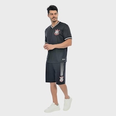 Camisa do Corinthians Fitness Punho e Gola Retilíneo Coimbra - Masculina - Foto 3