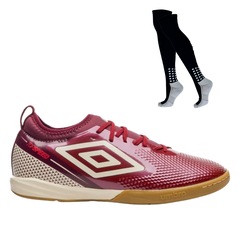 Kit Chuteira de Futsal Adulta Adamant Top Speed Club e Meião - Umbro - Foto 1