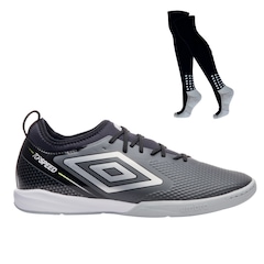 Kit Chuteira de Futsal Adulta Adamant Top Speed Club e Meião - Umbro - Foto 1