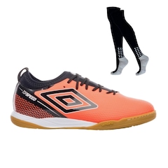 Kit Chuteira de Futsal Adulta Adamant Top Speed Club e Meião - Umbro - Foto 1