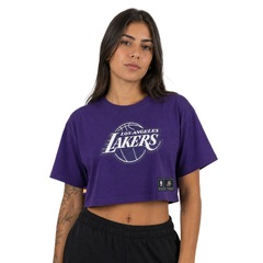 Camiseta Cropped Los Angeles Lakers NBA- Feminino - Foto 3
