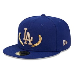 Boné Adulto New Era Los Angeles Dodgers Gold Leaf Aba Reta - Foto 2