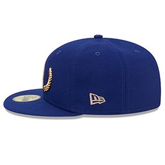 Boné Adulto New Era Los Angeles Dodgers Gold Leaf Aba Reta - Foto 4