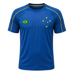 Camisa do Cruzeiro Raglan Brasil Estrelas Braziline - Masculina - Foto 1