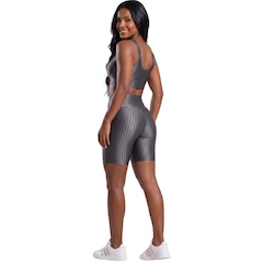 Conjunto Fitness Top e Bermuda New Zig 3D Vekyo Compressão Roupa Para Academia Treino Moda Feminina - Foto 3
