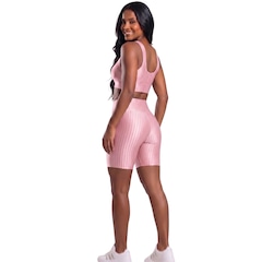 Conjunto Fitness Top e Bermuda New Zig 3D Vekyo Compressão Roupa Para Academia Treino Moda Feminina - Foto 3