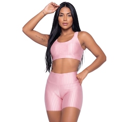 Conjunto Fitness Top e Short New Zig 3D Vekyo - Feminino - Foto 1