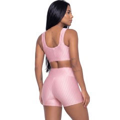Conjunto Fitness Top e Short New Zig 3D Vekyo - Feminino - Foto 3