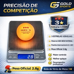 Kit 10 Bolas de Tênis de Mesa 3 Estrelas Gold Sports Huieson 40+ ABS Premium - Foto 4