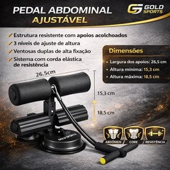 Suporte Gold Sports Para Exercícios Abdominal Com Elástico e Com Super Ventosas - Foto 4