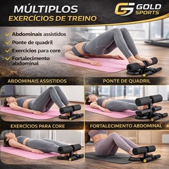 Suporte Gold Sports Para Exercícios Abdominal Com Elástico e Com Super Ventosas - Foto 5