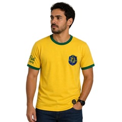 Camisa do Brasil Athleta Retrô 1970 - Masculina - Foto 3