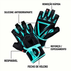 Luvas Esportiva Gold Sports Veiddorn Com Munhequeira Gel Meio Dedos Anti Slip Silicone Respirável - Foto 2