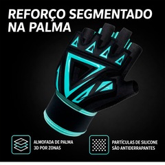 Luvas Esportiva Gold Sports Veiddorn Com Munhequeira Gel Meio Dedos Anti Slip Silicone Respirável - Foto 4