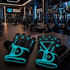 Luvas Esportiva Gold Sports Veiddorn Com Munhequeira Gel Meio Dedos Anti Slip Silicone Respirável - Foto 6