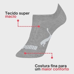 Kit 3 pares Meia Puma Sapatilha Invisível  Cano Curto- Infantil - Foto 3
