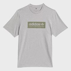 Camiseta adidas Skateboarding Logo Medium Grey Heather - Masculina - Foto 5
