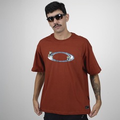 Camiseta Oakley Jupiter's Adventure SS Tee Flame Red Masculina - Foto 8