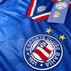 Camisa do Bahia Escudo Bordado Natural - Masculina - Foto 4