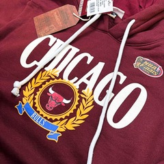 Blusão de Moletom Com Capuz NBA Chicago Bulls Collegiate Bordô - Masculino - Foto 4