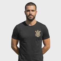 Camiseta do Corinthians Logo Bordado Coimbra - Masculina - Foto 2