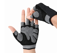 Luvas Fitiness Gold Sports Gounod V Gel Meio Dedos Anti Slip Com Silicone e Respirável - Foto 3