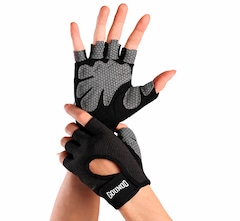 Luvas Fitiness Gold Sports Gounod V Gel Meio Dedos Anti Slip Com Silicone e Respirável - Foto 4