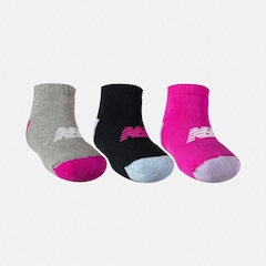 Meia New Balance Atoalhada Cano Baixo Infantil - Kit 3 Pares - Foto 2
