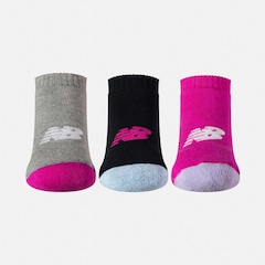 Meia New Balance Atoalhada Cano Baixo Infantil - Kit 3 Pares - Foto 3