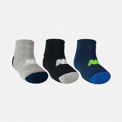 Meia New Balance Atoal Cano Baixo Infantil - 3 Pares - Foto 2