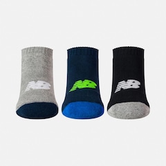 Meia New Balance Atoal Cano Baixo Infantil - 3 Pares - Foto 3