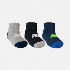Meia New Balance Atoal Cano Baixo Infantil - 3 Pares - Foto 2