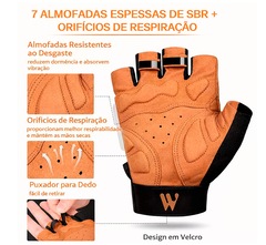 Luvas Esportiva Gold Sports West Cycling Meio Dedos Anti Slip Com Tecido e Respirável - Foto 5