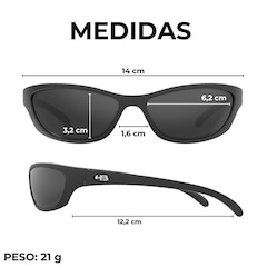Óculos de Sol Unissex HB Still a Secret Matte Black - Foto 4