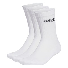 Kit Meias adidas Linear Crew  com 3 Cano Alto - Adulto - Foto 1