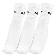 Kit Meias adidas Linear Crew  com 3 Cano Alto - Adulto - Foto 3