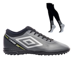 Kit Chuteira de Society Adulta Adamant Top Speed League e Meião - Umbro - Foto 1