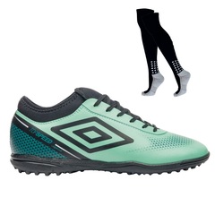 Kit Chuteira de Society Adulta Adamant Top Speed League e Meião - Umbro - Foto 1