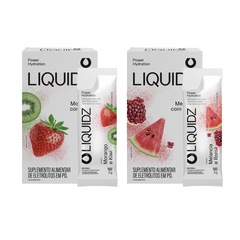 Eletrólitos Zero Açúcares LIQUIDZ® - Morango | Melancia - Kit 2 Caixas - 12 sachês - Foto 1