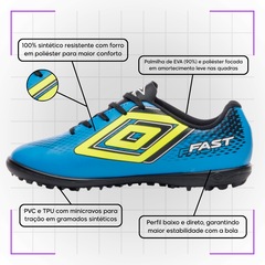 Chuteira de Society Infantil Fast Ii Jr - Umbro - Foto 3