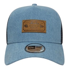 Boné Adulto New Era Denim Leather Patch Trucker Newera Nvy Aba Curva - Foto 2
