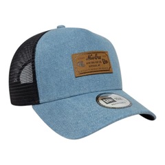 Boné Adulto New Era Denim Leather Patch Trucker Newera Nvy Aba Curva - Foto 3
