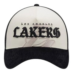 Boné Adulto New Era 940af Old English Los Angeles Lakers Aba Curva - Foto 2
