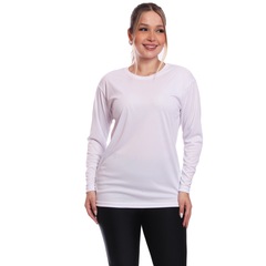 Camiseta ML Dry Lisa Proteção Solar Treino Feminina - Foto 1
