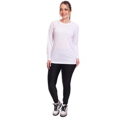 Camiseta ML Dry Lisa Proteção Solar Treino Feminina - Foto 3