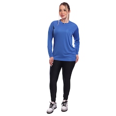 Camiseta ML Dry Lisa Proteção Solar Treino Feminina - Foto 2