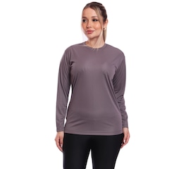 Camiseta ML Dry Lisa Proteção Solar Treino Feminina - Foto 1