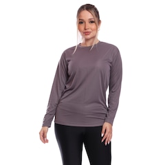 Kit 2 Camisetas Manga Longa Dry Lisa Treino Feminina - Foto 2
